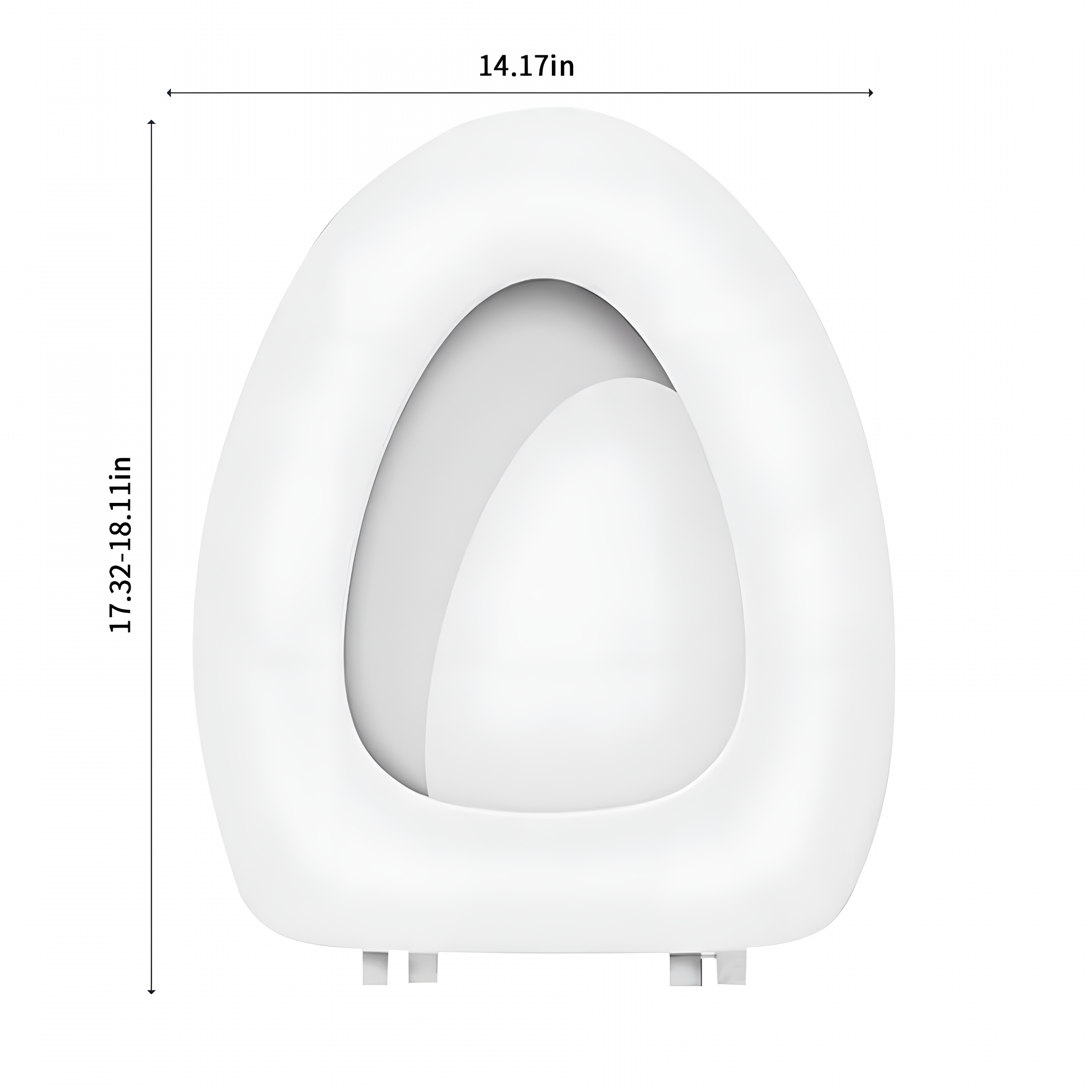BPPEG Toilet Seat Elongated Vinyl Soft Close 17 Lid Slow Quiet No SlamEasy Installation