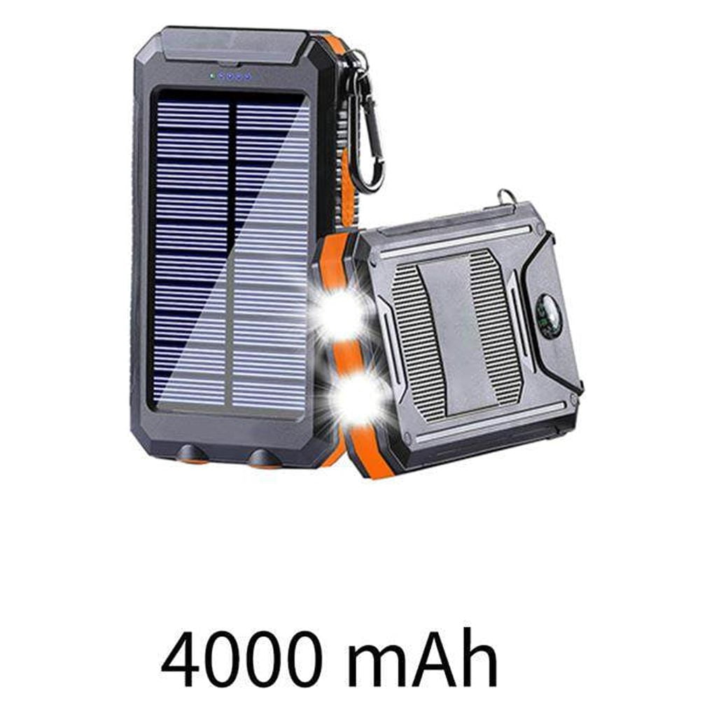 VONKY Professional Solar Power Bank Lithium Polymer Battery Fast Charging Portable Charger 2.1A 2 USB Ports Battery Pack with Dual Led 4000mah