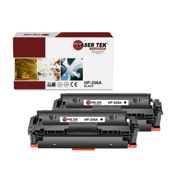 2Pk LTS 206A Black Compatible with HP LaserJet M255dw M282 Toner Cartridge