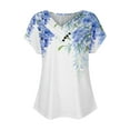thumbnail image 3 of Aloohaidyvio Plus Size Shirts for Women,Women's Soft Boho Print V Neck T Shirts Summer Short Sleeve Casual Soft Tops 2024 Trendy Loose Basic Tee Blouse, 3 of 3