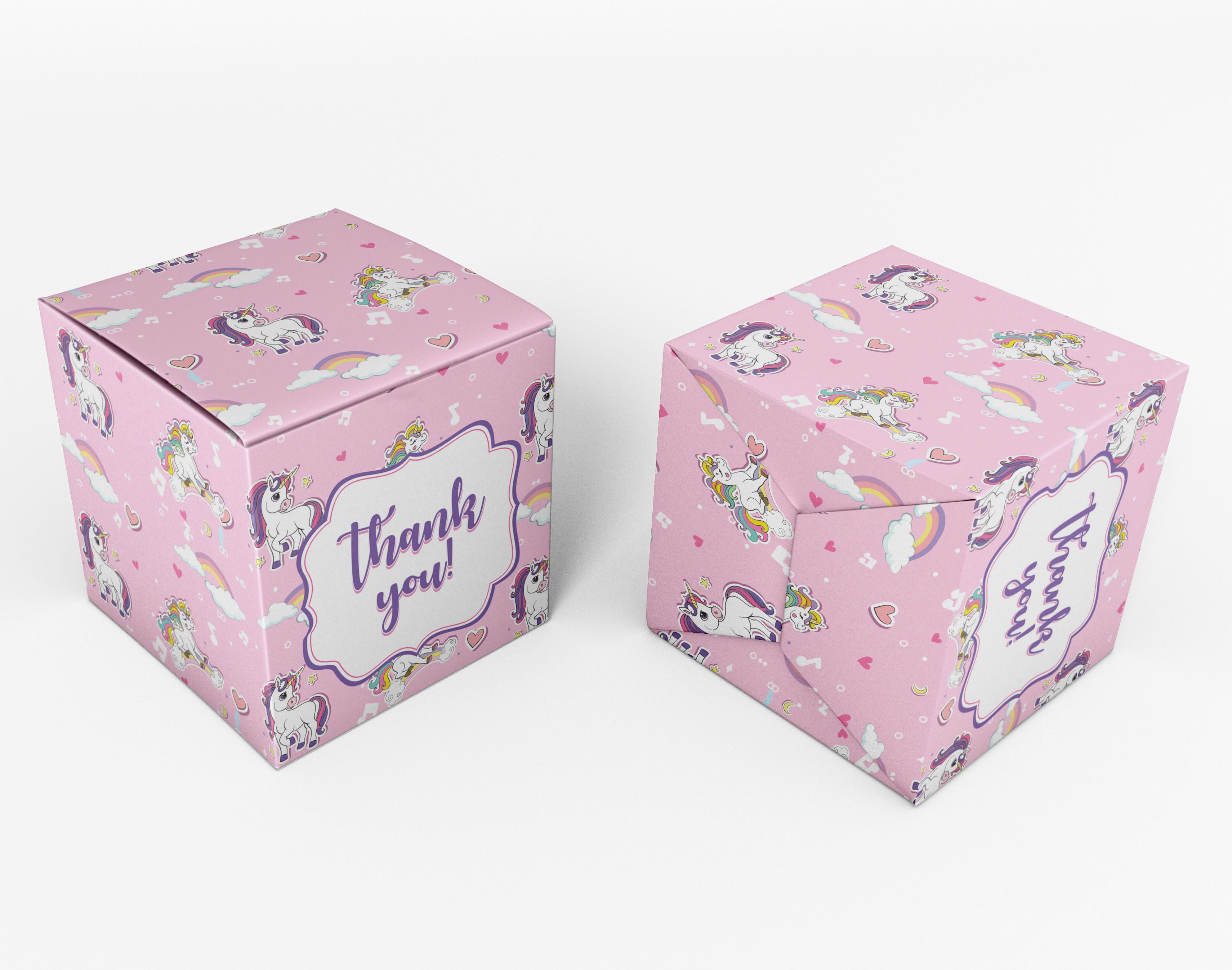 InkdotpotPaper Box -Mini Favor Box ForBaby Shower4x4x4 Inches Paper Gift Boxes, Candy Paper Box For Party Favors, Baby ShowerUnicorn,GirlTheme- Pack Of 20