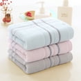 thumbnail image 5 of Unique Bargains Striped Cotton Hand Towels 13" x 29" Soft Set Grey 2-Piece, 5 of 5