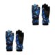 thumbnail image 1 of Sonducket Guantes para niños Guantes de ciclismo Moda cálida Estampado floral Fleece Hebilla de esquí Antideslizante Niñas Niños Guante para Azul 2Conjunto, 1 of 6