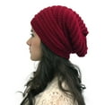 thumbnail image 2 of Resicozy Winter Hats for Womens Oversized Warm Solid Color Knitted Hat Style Stretch Fashion Ribbed Red 18 In, 2 of 4