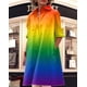 thumbnail image 5 of Vestido Zhyaj con botones y lunares de manga larga para mujer, talla grande, 5 of 6