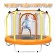 thumbnail image 3 of 55" Trampoline with Enclosure for Kids, SEGMART Indoor Outdoor Toddler Trampoline with Basketball, Indoor Outdoor Kids Trampoline with Basketball Hoop, Small Round Trampoline for Boys Girls, 3 of 8