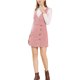 thumbnail image 2 of Vestido Pinafore Mini A-Line de Terciopelo con Cuello en V para Mujeres Chic L Rosa, 2 of 5