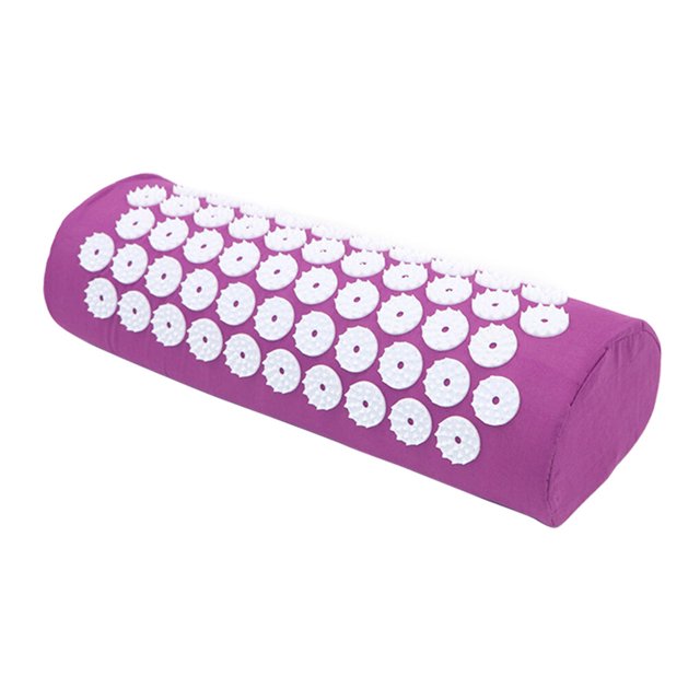 Yuarrent Colchoneta de acupresión, colchoneta de masaje, juego de almohada para cuello, pie, colchoneta de Yoga con aguja, cojín masajeador de Uniforme atlético Púrpura