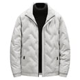 thumbnail image 5 of Men's Winter Thicken Cotton Parka Jacket Warm Coat Men Casual Solid Color Zipper Pocket Turndown Collar Long Sleeve Parkas, 5 of 5