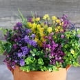 thumbnail image 4 of Artificial Fake Flowers, UV Resistant Faux Flowers Arrangement, Fake Plants Greenery Shrubs for Indoor Outdoors, Home Garden Patio, Porch, Hanging Planter, Window Box Farmhouse (12pcs Multi-color 3), 4 of 5
