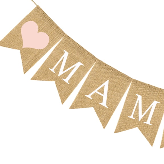 OUNONA Burlap Celebration Banner with Heart Letter Design, Ideal for Indoor and Outdoor Party Decorations