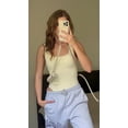 thumbnail image 2 of Women Ribbed Sexy Bodysuit Sleeveless Square Neck Padded Tank Top, 2 of 3