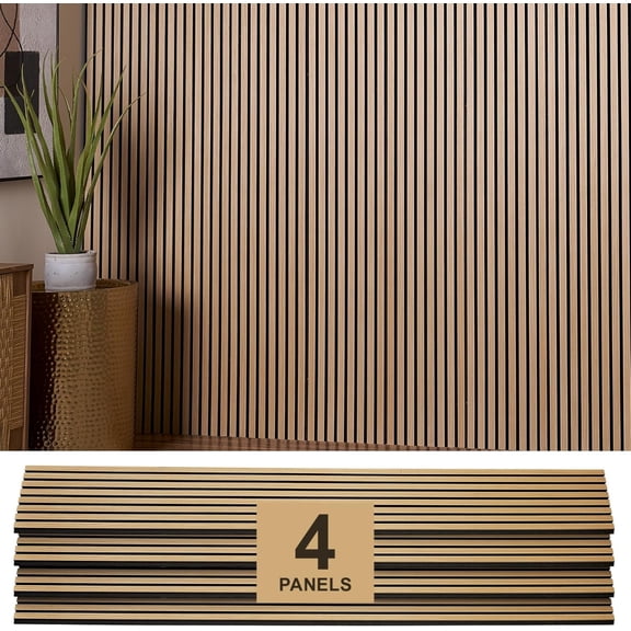 Wood Panels for wall - Oak Acoustic Wall Panels - 4PK Wall Wood Panels - 94.49" x 12"- Soundproof Wood Wall Panels for Decor - Acoustic Slat Wood Wall Panels for Interior decoration of Walls
