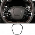 thumbnail image 7 of TINKI Real Carbon Fiber Steering Wheel Trim Frame Compatible with Chevrolet Corvette C8 2020-2023, Steering Wheel Label Protection Frame Molding Sticker Accessories, 7 of 7
