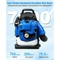 thumbnail image 3 of 75.6CC Backpack Gas Powered Leaf Blower, Commercial 900 CFM 3.5 HP 2 Stroke Powerful Lightweight Gasoline Grass Lawn Blower with Harness Air-Cooled & Fuel Tank for Yard Lawn Care, Snow Removal, 3 of 10