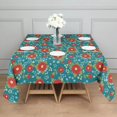 thumbnail image 3 of Pioneer Flower Floral Print Pattern Square Tablecloth, Waterproof Wipeable Spillproof Washable Table Cover for Home Kitchen Party Decor, 52"x52", 3 of 6
