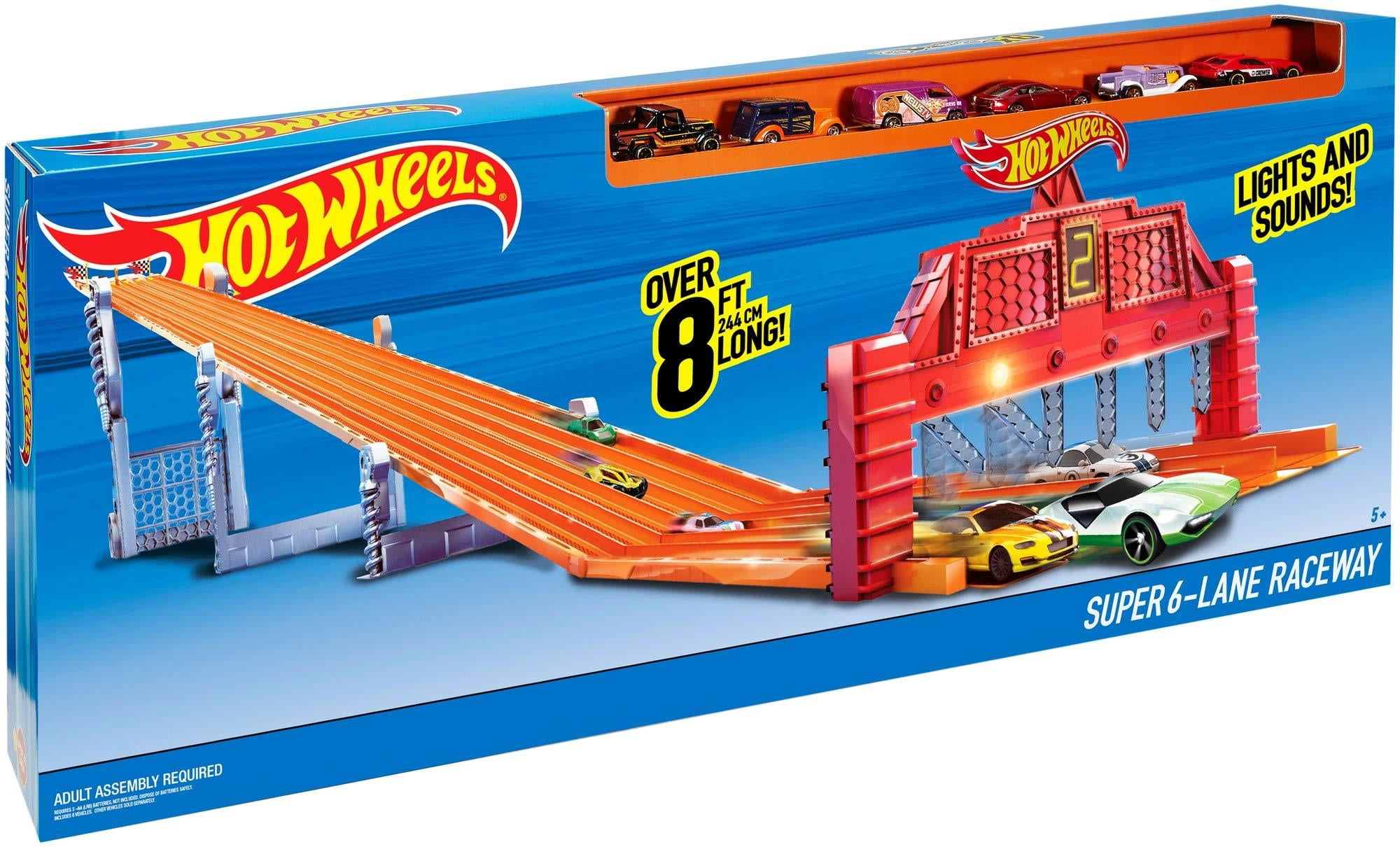 hot wheels 6 lane raceway walmart