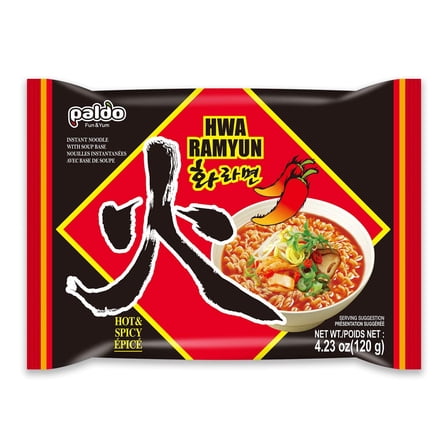 Paldo Hwa Ramyun Hot & Spicy Instant Noodle Soup 4.23 Oz(5 Pack)
