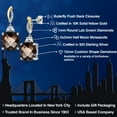 thumbnail image 2 of Gem Stone King 925 Silver and 10K Yellow Gold Brown Smoky Quartz and Moissanite and White Lab Grown Diamond Dangle Earrings for Women | 12.71 Cttw | Gemstone Birthstone | Cushion Checkerboard 12MM, 2 of 6