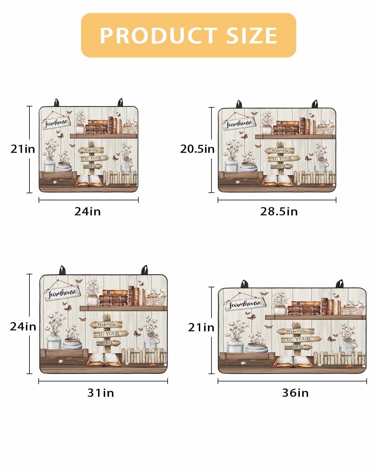 nqOlkjepod Large Induction Cooktop Protector Mat 24"x21", Farmhouse Vintage Stove Top Covers for Electric Stove, Country Cotton Book Butterfly Art Stove Burner Cover Mats, Glass Top Stove Cover