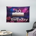 thumbnail image 1 of 30th Birthday Decorations Tapestry, Graphic Cake with Candles on Abstract Bokeh Background, Wall Hanging for Bedroom Living Room Dorm Decor, 60W X 40L Inches, Pink Navy Blue White, by Ambesonne, 1 of 2