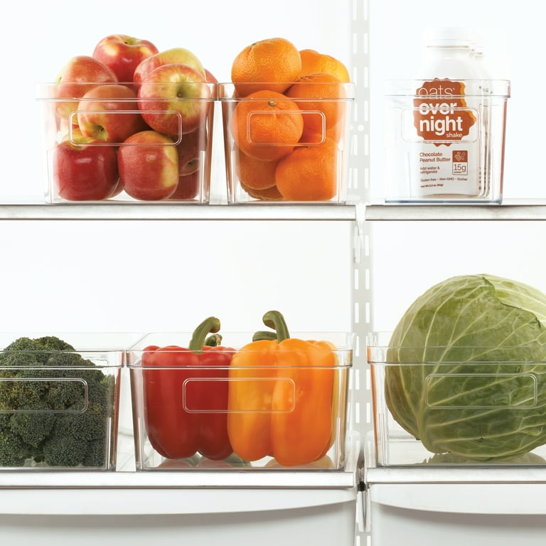 Mainstays 6-Piece Clear Plastic Refrigerator Organizer Bin Set for