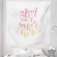 thumbnail image 1 of Mother's Day Tapestry, Ombre Toned Lettering Mom is Our Super Hero Inspirations Joy Print, Fabric Wall Hanging Decor for Bedroom Living Room Dorm, 5 Sizes, Pink Peach and White, by Ambesonne, 1 of 1