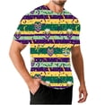 thumbnail image 4 of Ceisia Men's Summer Mardi Gras Stripe T-shirt Short Sleeve Round Neck Loose Fit Casual Daily Wear Purple XXL Gifts, 4 of 5