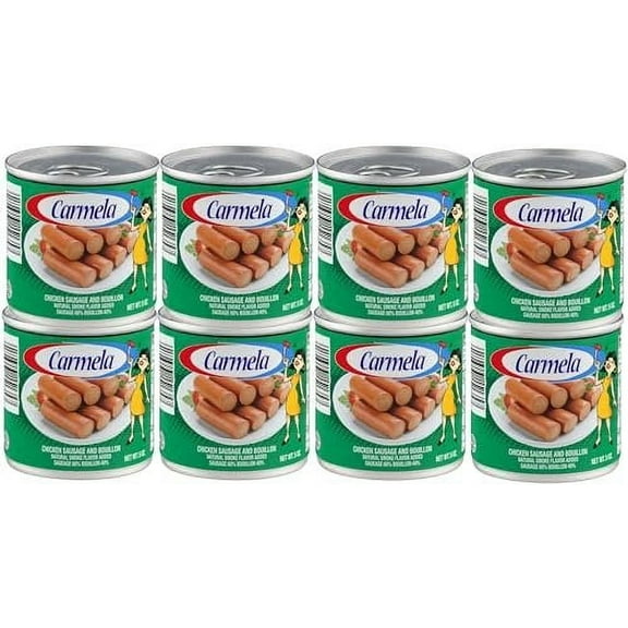 Salchichas Carmela de Pollo/ Carmela Chicken Vienna Sausage Original Pack of 8