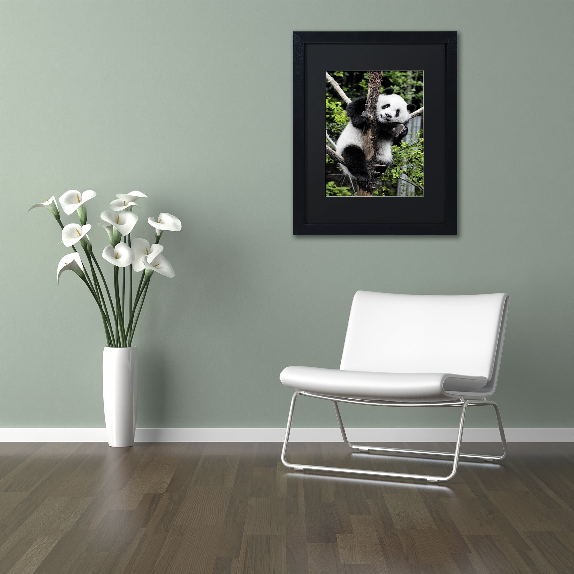 Trademark Fine Art "Giant Panda II" Canvas Art by Philippe Hugonnard, Black Matte, Black Frame