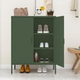 thumbnail image 4 of CHSHIN 40"H Green Metal Locker Storage Cabinet,Multipurpose 3-Tier for Home,Office,Bar(Width:31.5"), 4 of 7