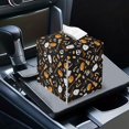 thumbnail image 6 of Yuyamidu Halloween PU Leather Tissue Box Cover for Living Room Square Tissue Box Holder with Bottom Belt Replacement Facial Paper Organizer Dispenser for Night Stand Tabletop, 6 of 8
