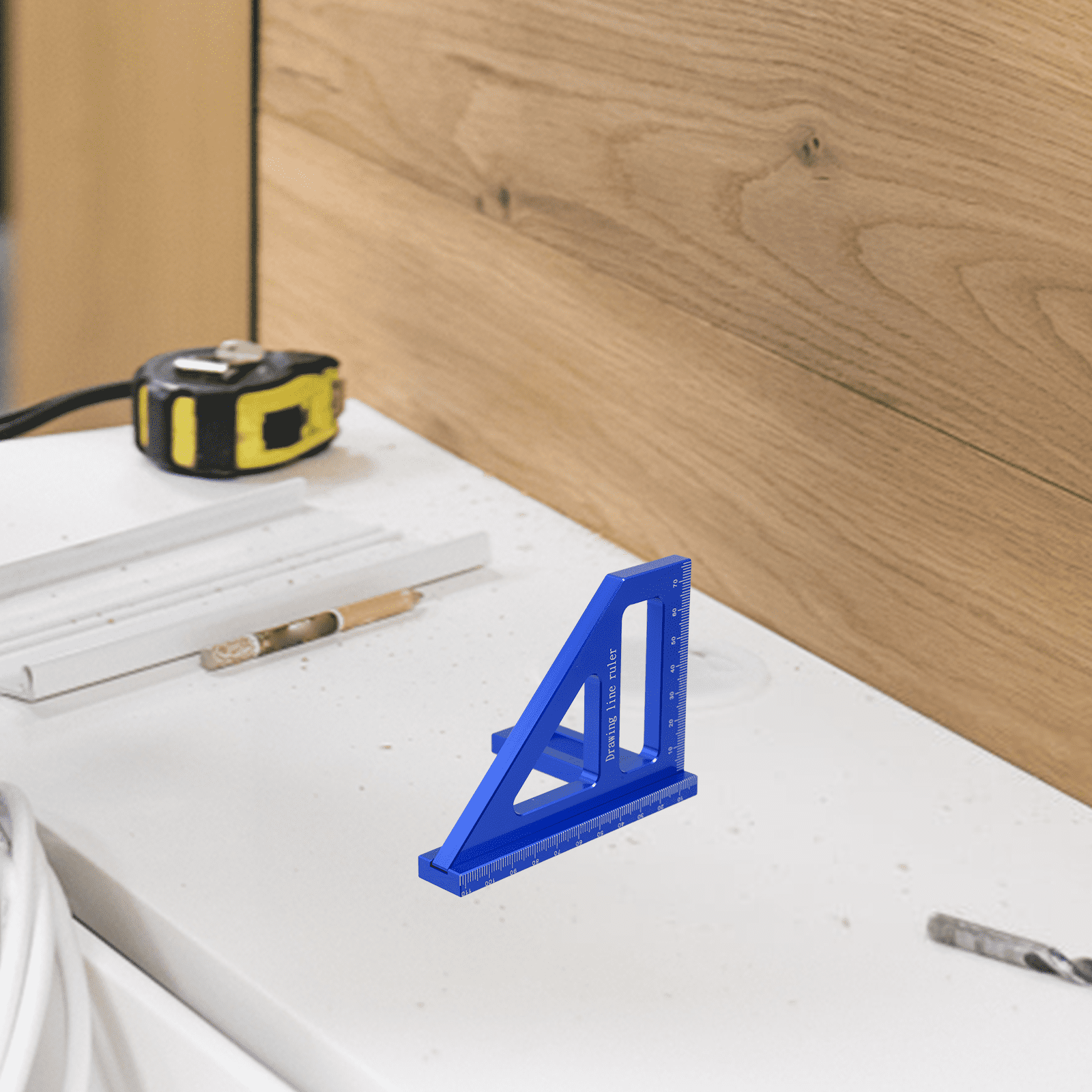 Set of 2 Carpentry Protractor Rulers Triangle Measuring Tools for Woodworking and Construction