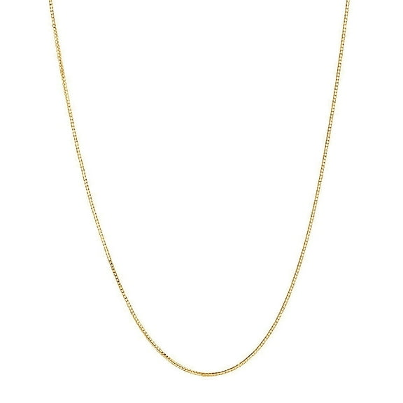 JewelStop 14k Solid Gold Yellow Box Chain Necklace 0.6 mm 13 inches