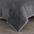 thumbnail image 6 of Chezmoi Collection Ultra-Soft Micromink Sherpa King Size Comforter Set with 2 Pillow Shams, Reversible Plush Bedding Comforter 3-Piece, Gray, 6 of 9