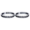 thumbnail image 3 of Jumpingount de cerámica blanca y negra, eslabón de cadena de acero inoxidable, estilo Simple para mujeres y hombres, accesorio de moda de 12mm de Negro 2Conjunto, 3 of 6
