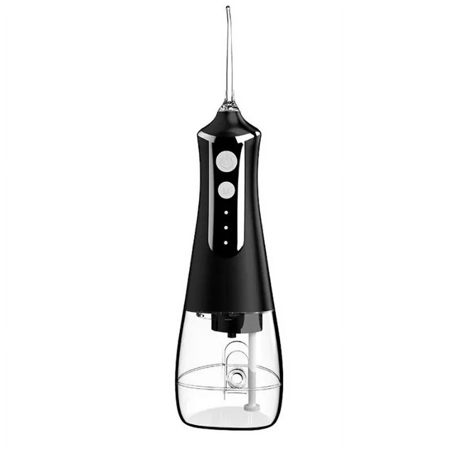 Limpiador de dientes inalámbrico con 3 modos, 5 chorros, irrigador bucal dental recargable, resistente al agua, para aparatos ortopédicos de viaje a casa (negro)