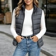thumbnail image 3 of Otntypg Women's Quilted Puffer Vest Lightweight Sleeveless Puffy Jacket Casual 2026 Winter Thick Warm Padded Gilet Outerwear Full Zip up Stand Collar Windproof Outdoor Coat with Pockets, 3 of 7