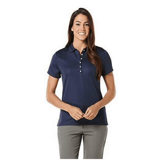 Callaway Women's Golf Short Sleeve Solid Ottoman Polo Shirt, Navy, M