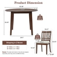 thumbnail image 2 of Harper & Bright Designs Breakfast Small Dining Table Set for 2, 3 Pieces Folding Round Table Set with Drop Leaf and 2 Upholstered Chairs for Small Place Kitchen, Brown, 2 of 18
