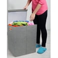thumbnail image 4 of Greenco Nonwoven Foldable Double Laundry Hamper with Divider, Gray, 4 of 4