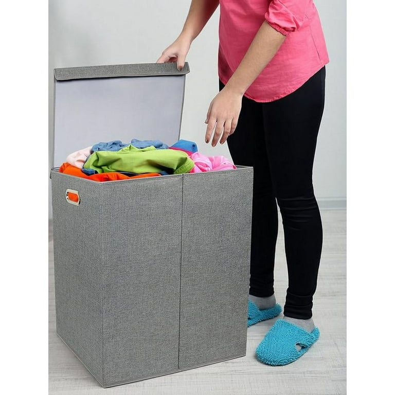 Double laundry on sale hamper divided