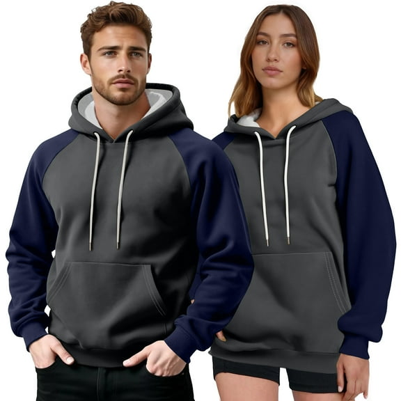 Yievot Color Block Hoodies for Women Men Long Sleeve Hooded Sweatshirts Unisex Casual Pullover Tops with Pocket