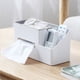thumbnail image 5 of Caja para pañuelos de papel para sala de estar, mesa de té, cajón de papel, clasificación de artículos diversos, almacenamiento, caja de almacenamiento de plástico para control remoto, 5 of 6