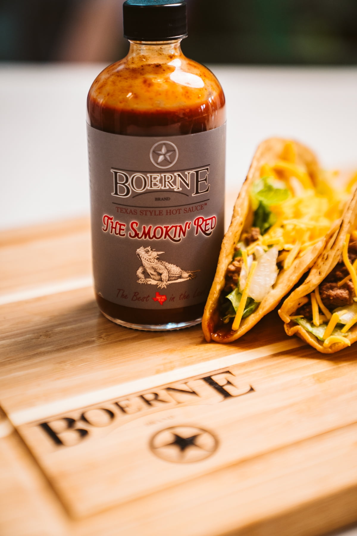 (3 pack) Boerne Brand Smokin Red Texas Style Hot Sauce Glass Bottle, 8oz