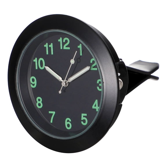 LOLIPPYY Car Clock Black Lightweight Alloy Quartz Clock with Luminous Pointer for Dashboard Or Air Vent
