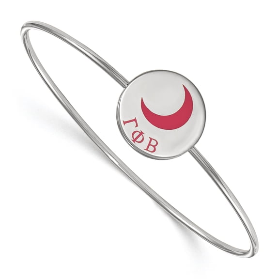Sterling Silver Official Licensed Greek Sororities Gamma Phi Beta (???) Enameled Slip-on Bangle