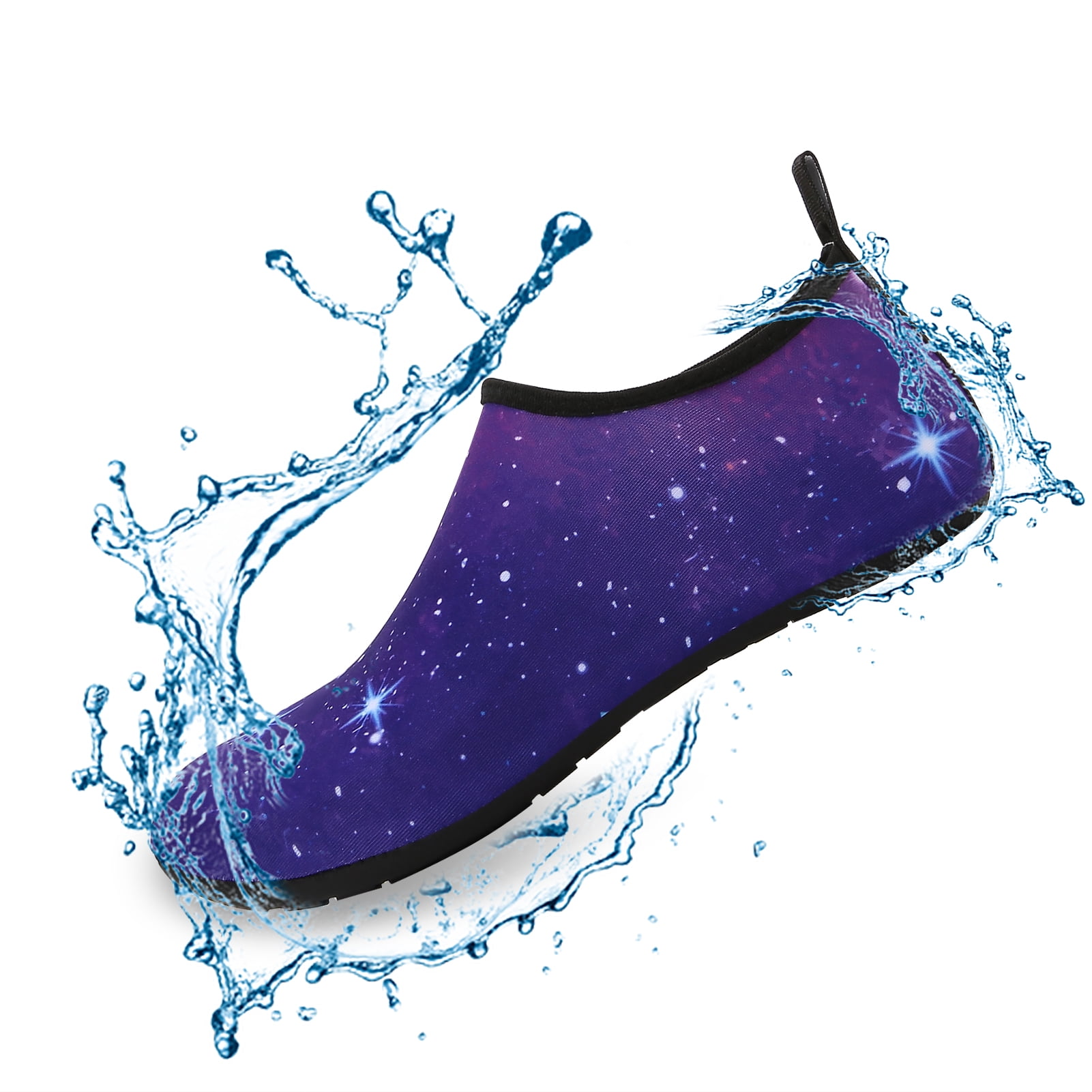 Men and Women a Slip On Barefoot Quick-Dry Beach Aqua Yoga Water Shoes (Stardust/Navy, 11-12 Women/9.5-10 Men)