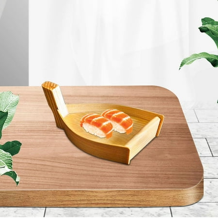 

Wooden Sushi Boat Tray Serving Plate Handmade Tool Creative Dinner Plate Cooking S