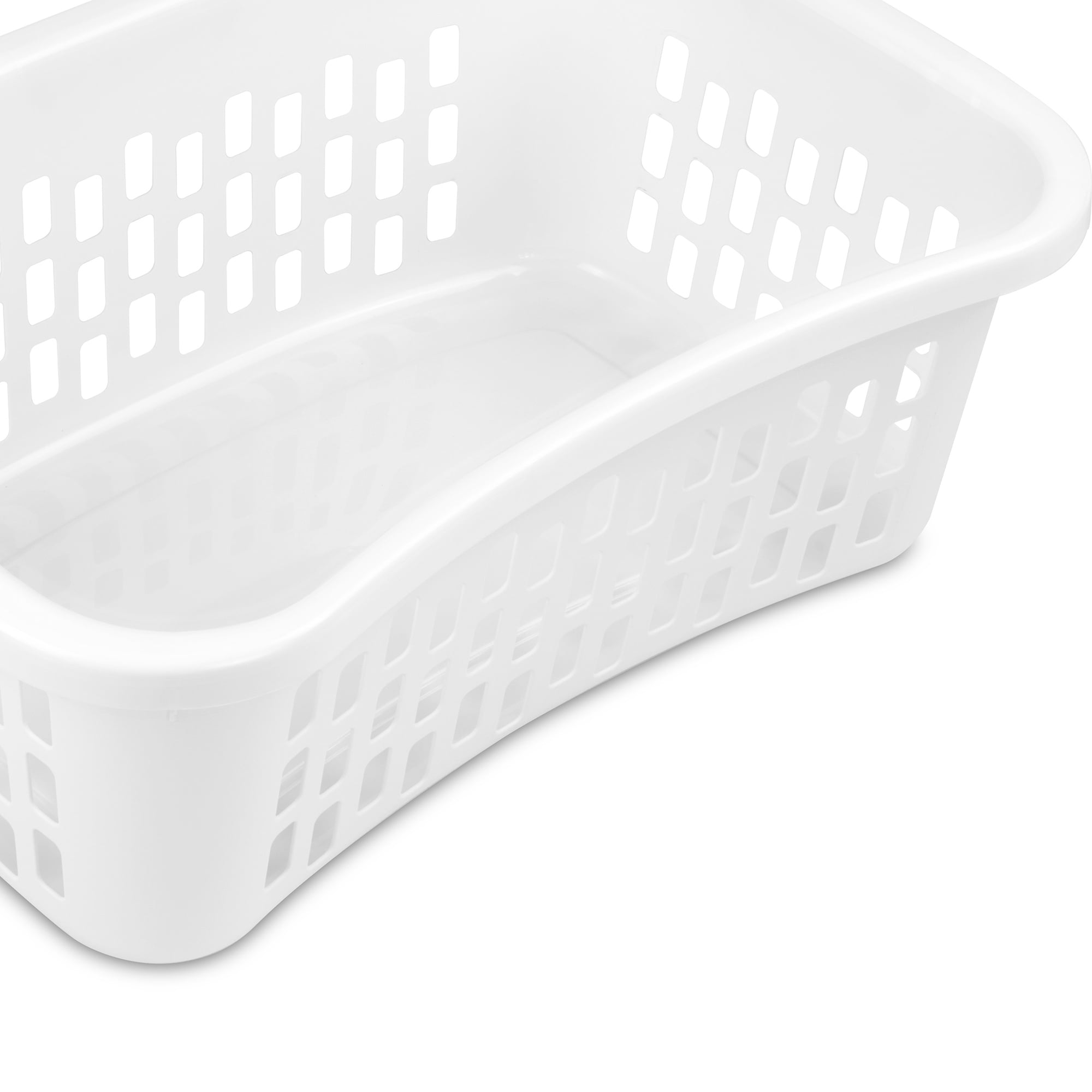 Sterilite HipHold Laundry Basket, 1.5 Bushel Plastic Clothes Hamper, White, 6 Pack